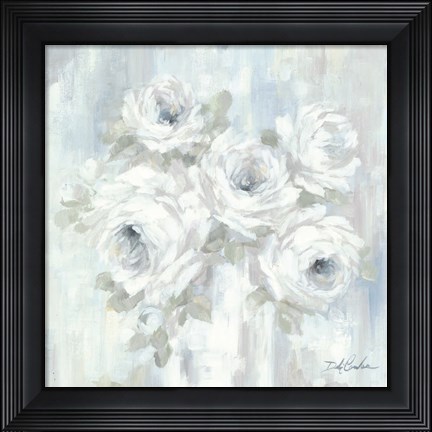 Framed White Roses Print
