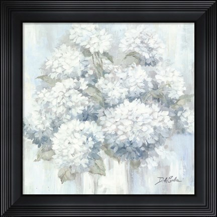 Framed White Hydrangeas Print
