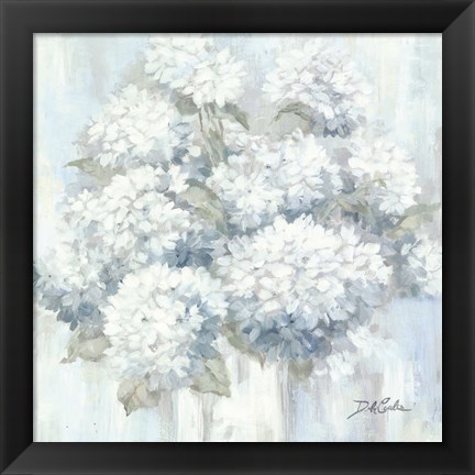 Framed White Hydrangeas Print