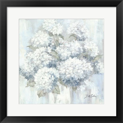 Framed White Hydrangeas Print