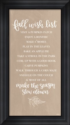Framed Fall Wish List Print