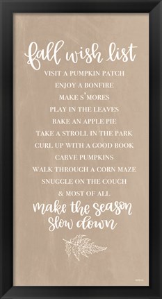 Framed Fall Wish List Print