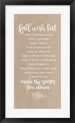 Framed Fall Wish List Print