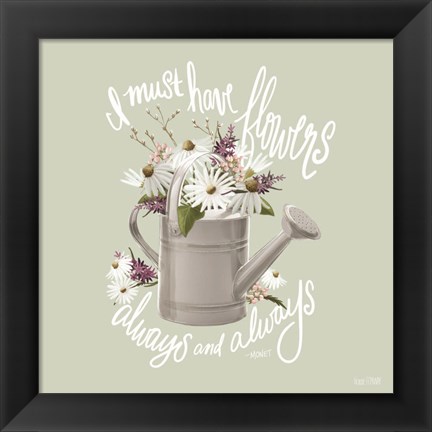 Framed Farmhouse Watering Can Print