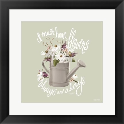 Framed Farmhouse Watering Can Print