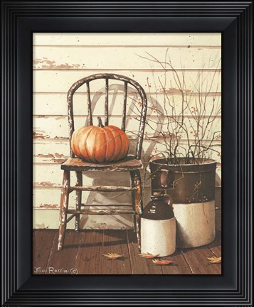 Framed Pumpkin &amp; Chair Print