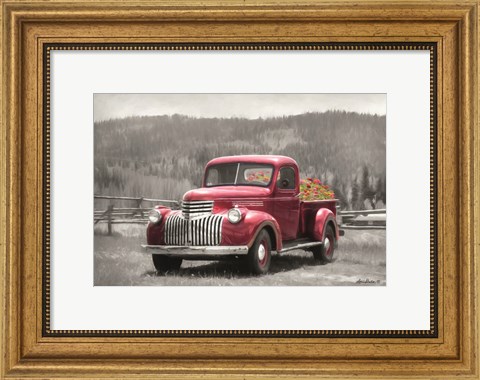 Framed American Made with Flowers Print
