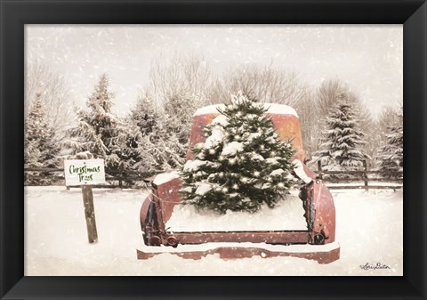 Framed Rustic Christmas Trees Print