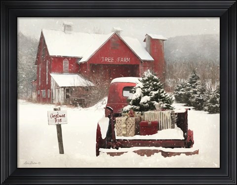 Framed Tree Farm Christmas Print