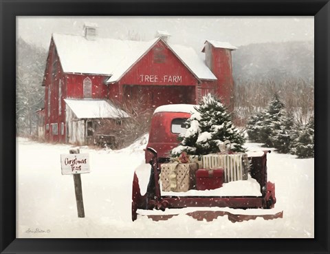 Framed Tree Farm Christmas Print