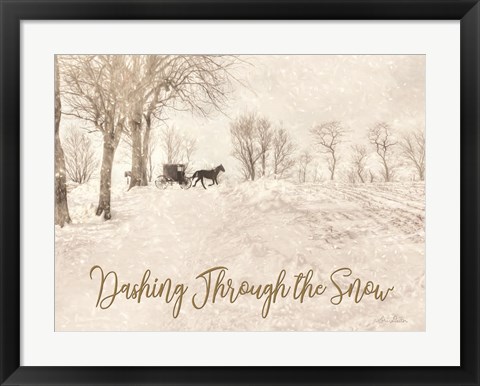 Framed Dashing Through the Snow Print