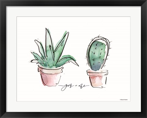 Framed You and Me Cactus Print