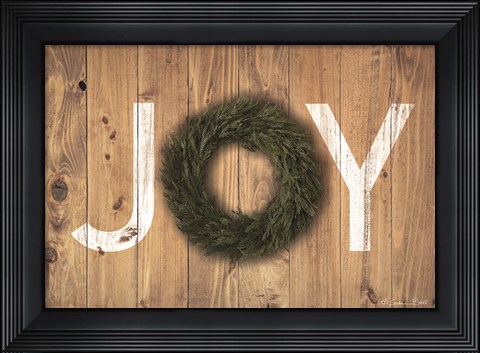Framed Joy Cedar Wreath Print