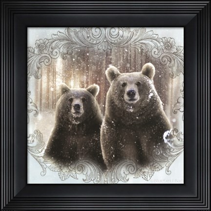 Framed Enchanted Winter Bears Print