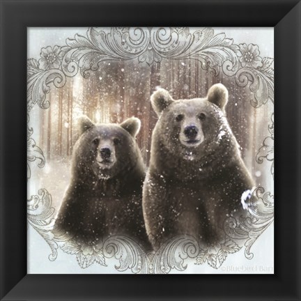 Framed Enchanted Winter Bears Print