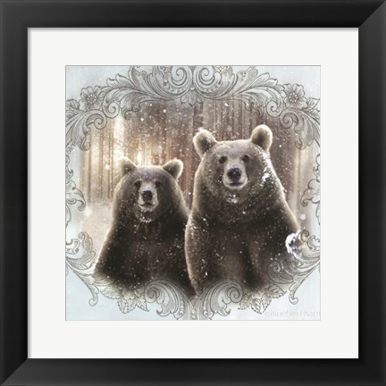 Framed Enchanted Winter Bears Print