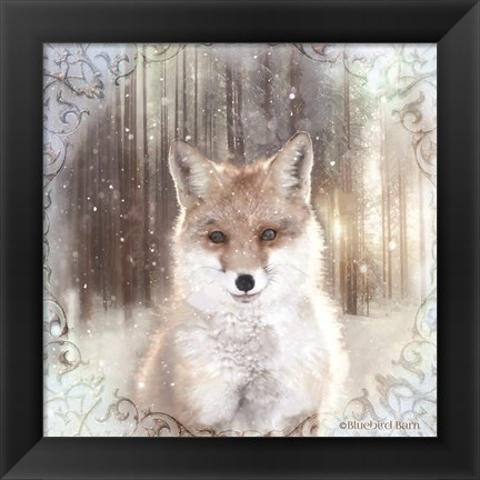 Framed Enchanted Winter Fox Print