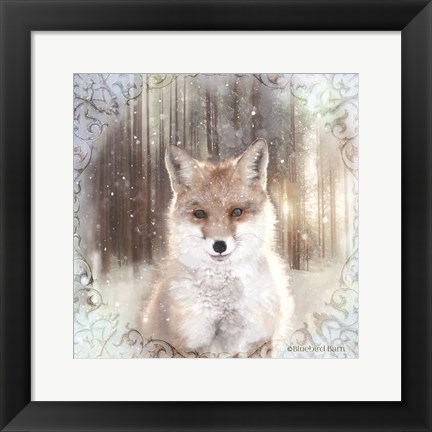 Framed Enchanted Winter Fox Print