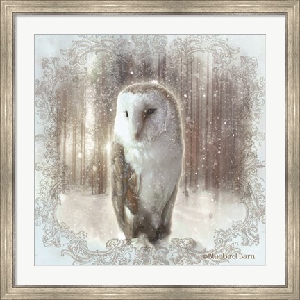 Framed Enchanted Winter Owl Print