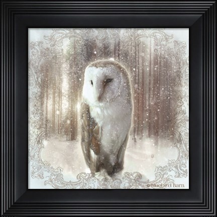 Framed Enchanted Winter Owl Print