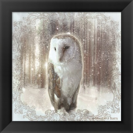 Framed Enchanted Winter Owl Print