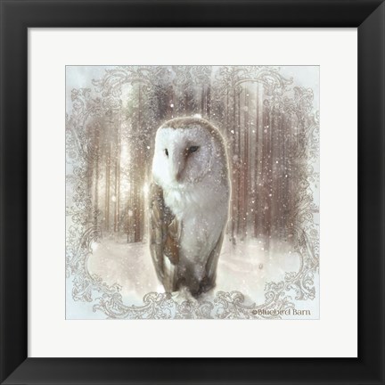 Framed Enchanted Winter Owl Print