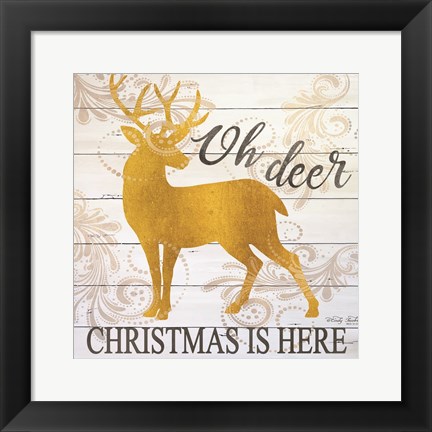 Framed Oh Deer Christmas is Here Print