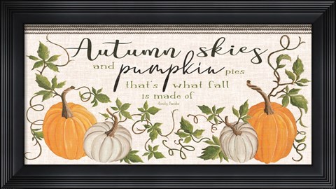 Framed Autumn Skies and Pumpkin Pies Print