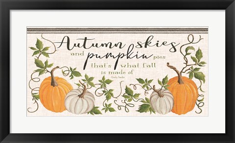 Framed Autumn Skies and Pumpkin Pies Print