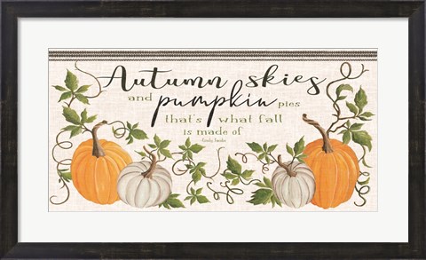 Framed Autumn Skies and Pumpkin Pies Print