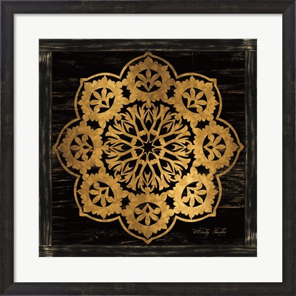 Framed Gold Mandala I Print
