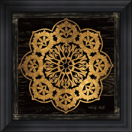 Framed Gold Mandala I Print