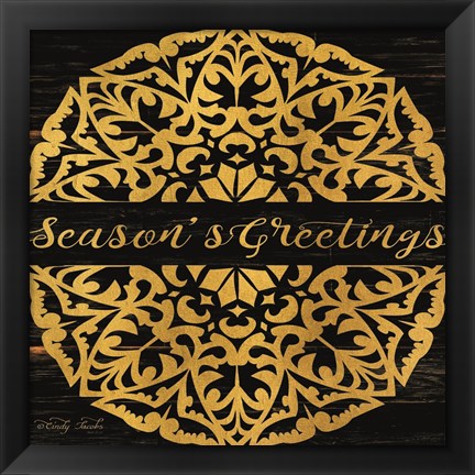 Framed Season&#39;s Greetings Mandala II Print