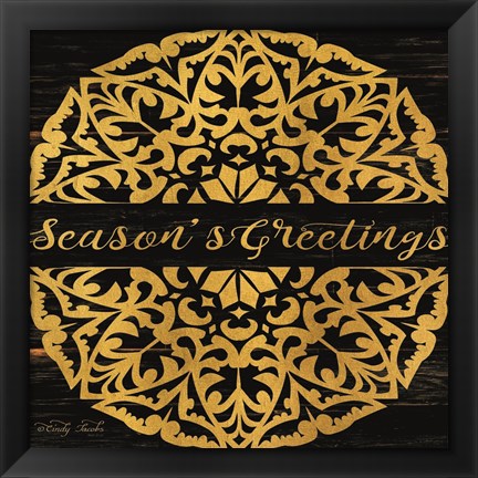 Framed Season&#39;s Greetings Mandala II Print