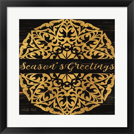 Framed Season&#39;s Greetings Mandala II Print