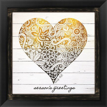 Framed Zen Season&#39;s Greeting Heart Print