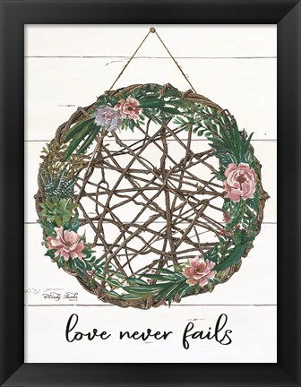 Framed Love Never Fails Print