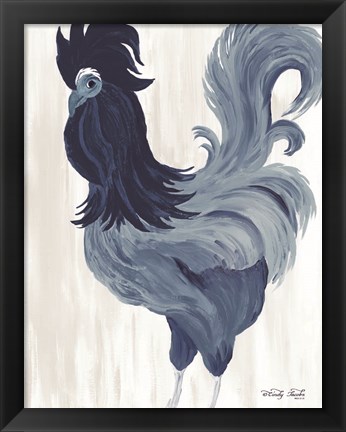 Framed Green &amp; Purple Rooster II Print