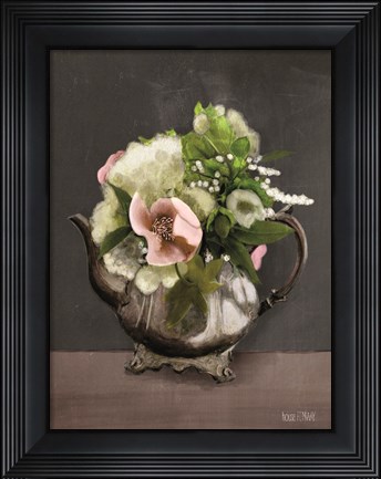 Framed Vintage Floral Tea Pot Print