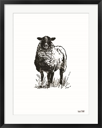 Framed Farmhouse Sheep Print
