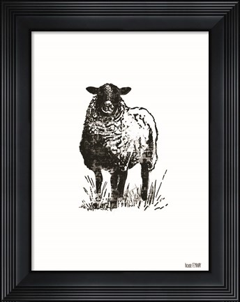 Framed Farmhouse Sheep Print