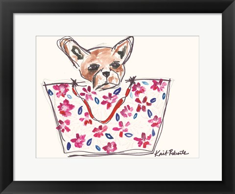 Framed Getal the Grumpy French Bull Dog Print