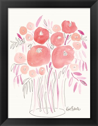 Framed Guava Blooms and Bubblegum Leaves Print