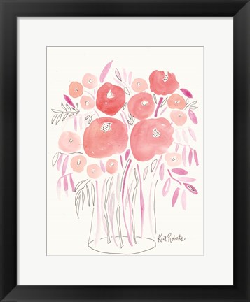 Framed Guava Blooms and Bubblegum Leaves Print