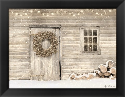 Framed Old Farm Christmas Print