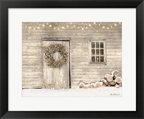 Framed Old Farm Christmas Print