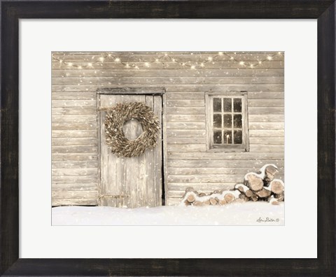 Framed Old Farm Christmas Print