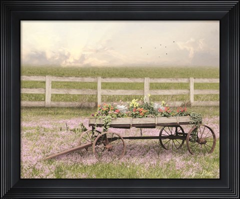 Framed Country Flower Wagon Print