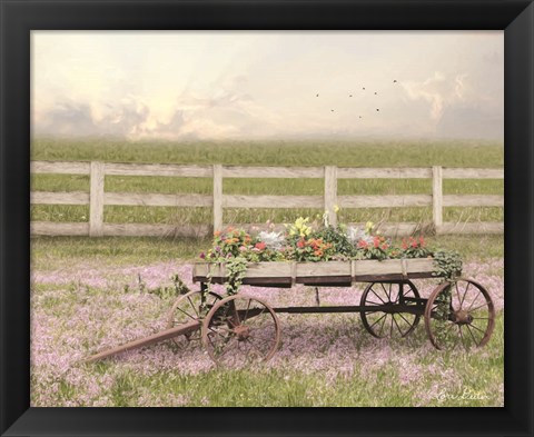 Framed Country Flower Wagon Print