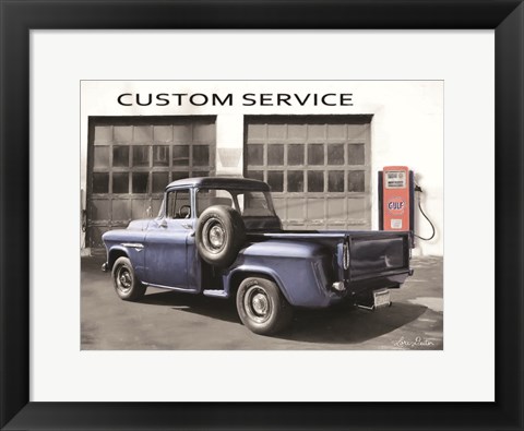 Framed Gulf Service Station Print